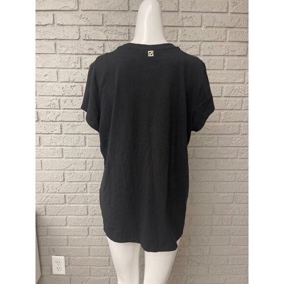 Calvin Klein Women Black Crew Neck Short Sleeve T-Shirt Size XL - Picture 2 of 9